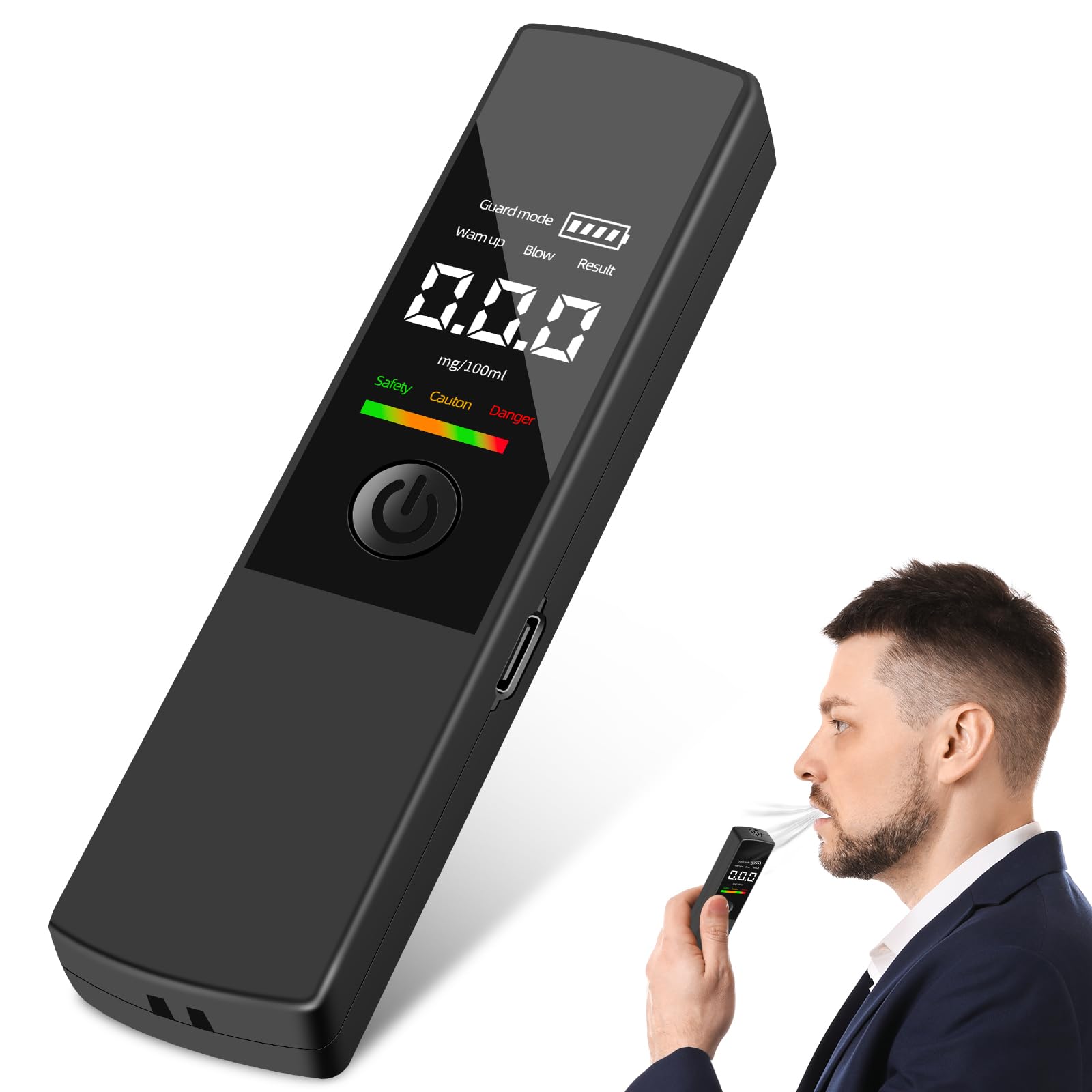 Dittybuy Alcohol Breathalyzer Tester - UK Breathalysers Portable Digital LCD Screen Alcohol Test Kit, No Need for Mouthpieces, High Accuracy for Home Personal and Professional Use