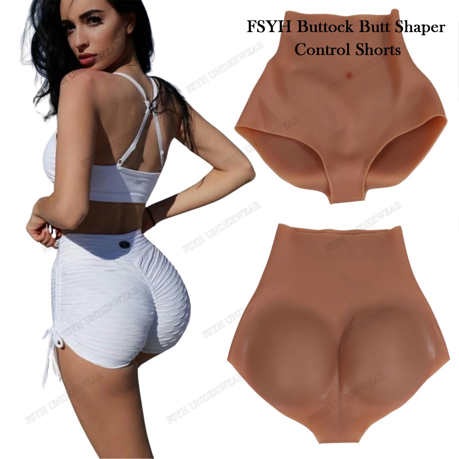 FSYH Silikonowe realistyczne spodnie analne Shaper Hip Enhancer Wyściełane spodnie push up dla Transdresser Transgender