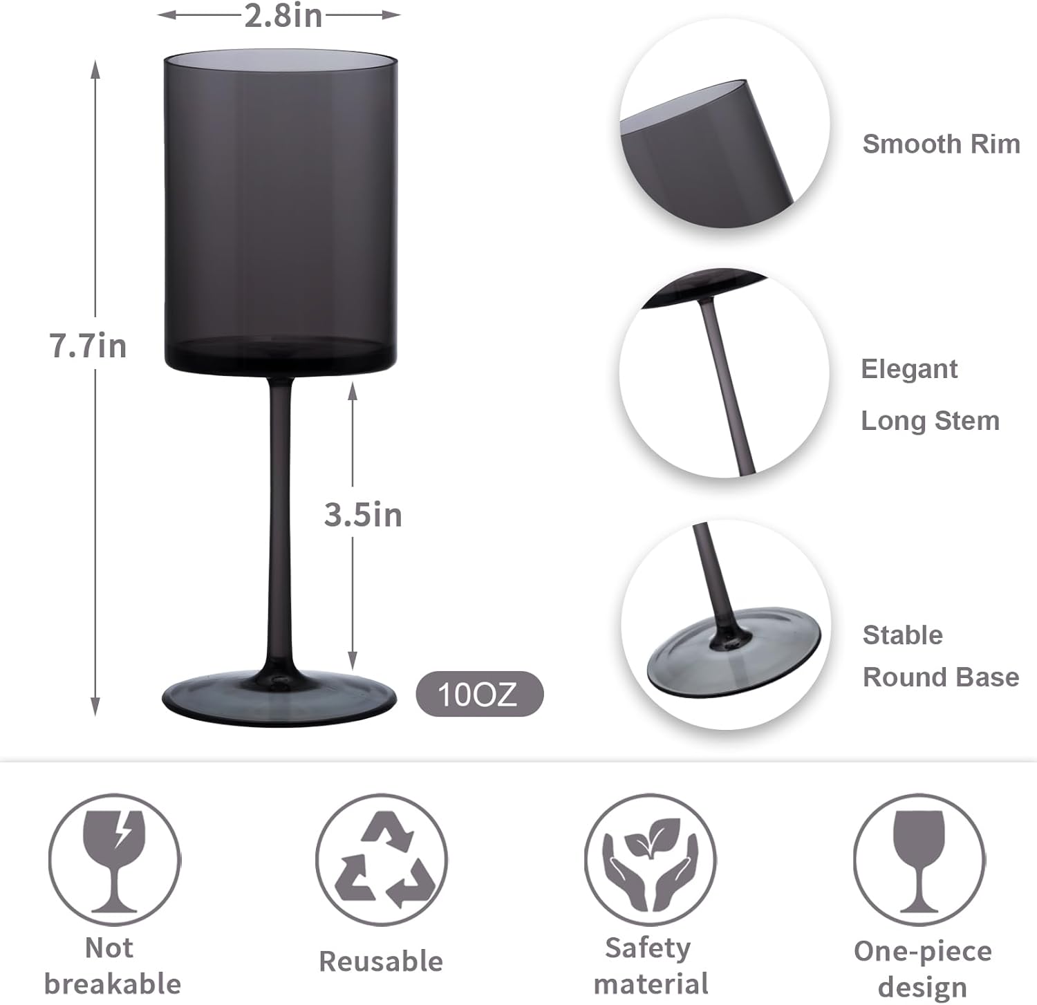 JLYLOL 12 Pcs Black Plastic Champagne Flutes 10 OZ Large Champagne Glasses Reusable Acrylic Wedding Toasting Glassware Water Goblets Stemmed Drinking Cups Wine Glasses For Wedding Christmas - Image 3