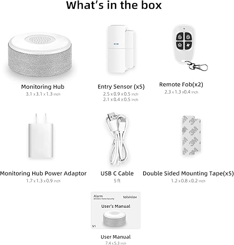 Miniatura 9 de tolviviov Sistemas de seguridad de alarma para puerta, sistemas de seguridad inalámbricos de alarma para el hogar, alertas de aplicación