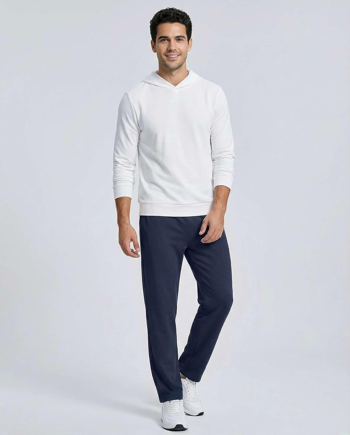 Real Essentials 3 Pack: Men's French Terry Open Bottom Sweatpants - Casual Lounge Comfort Gym with Pockets - Image 6