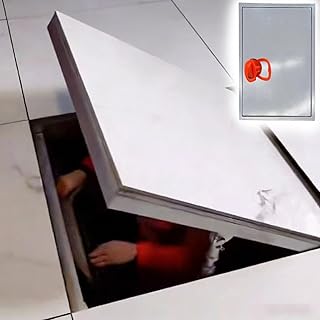 Heavy-Duty Steel Hidden Floor Hatch, Recessed Basement Access Door with Suction Opener, Discreet Crawl Space Entry for Home Renovation/Storm Shelter(L24XW27IN/610X690mm)