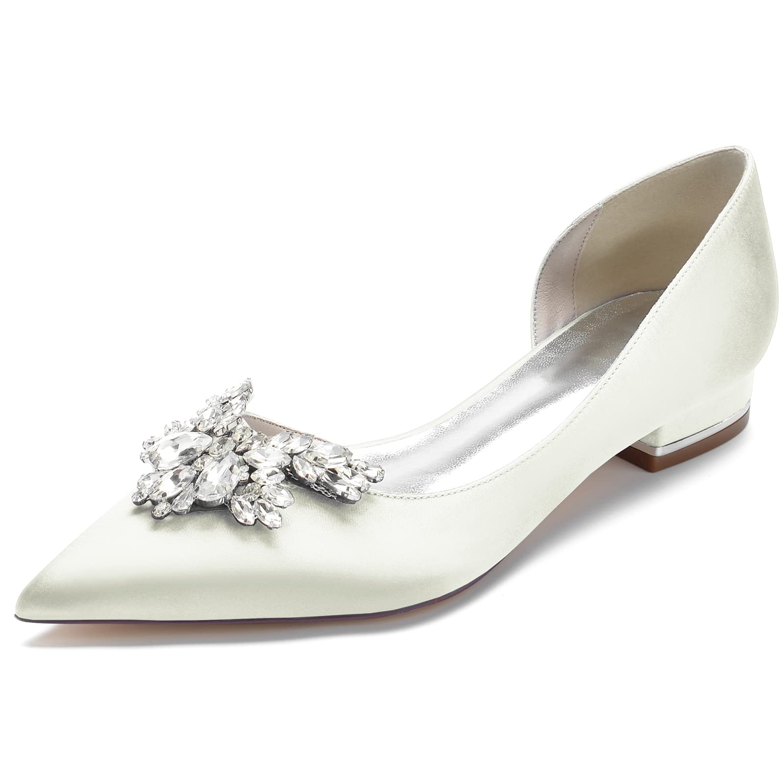 Frauen Spitze Hochzeit Flache Schuhe Bequeme Niedrige Absätze Slip on Hochzeitsschuhe Für Braut Strass Satin Braut Brautschuhe Kleid Pumps