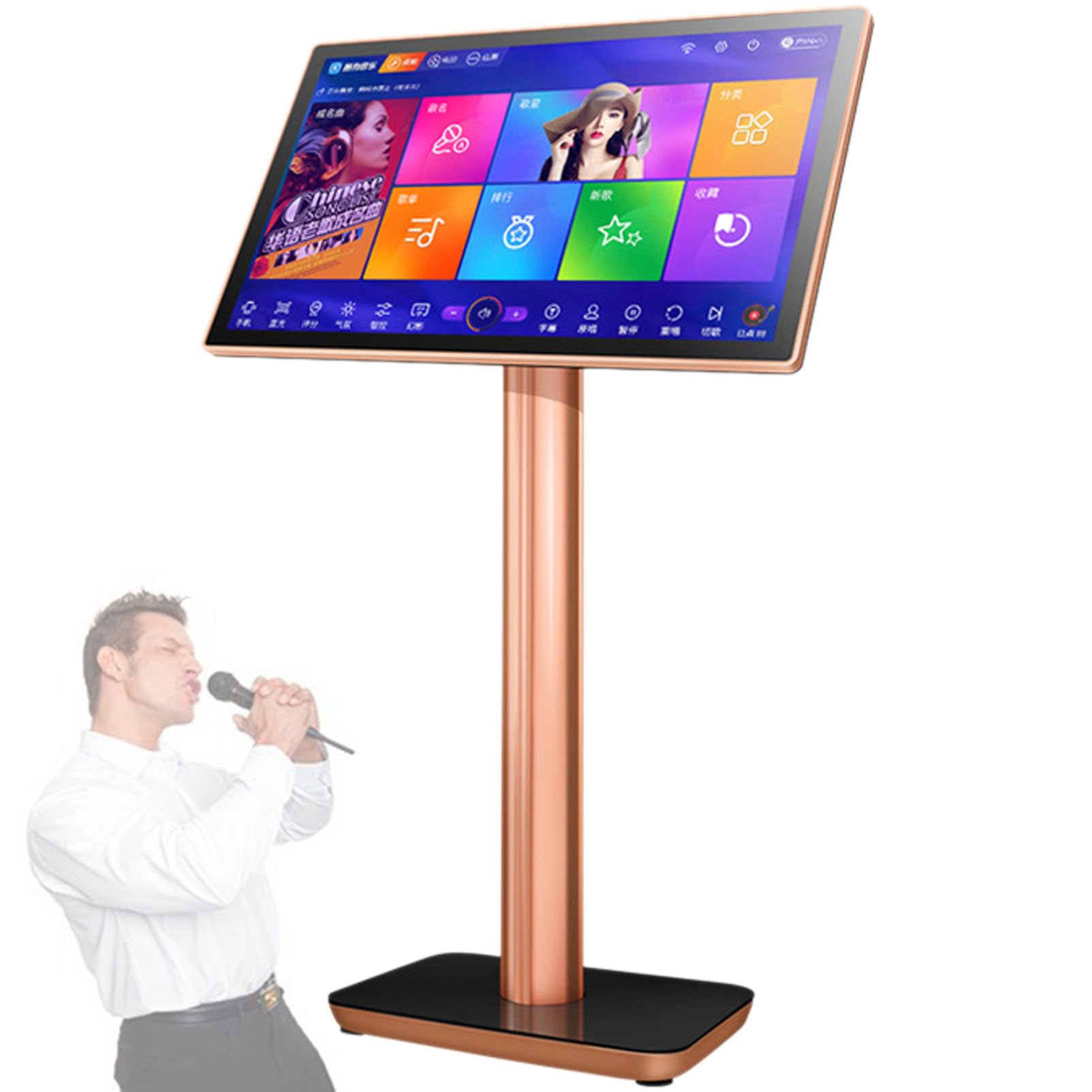 Karaoke Machine Touch Screen Controllo App Telefono Siste-ma Karaoke Tutto In Uno KTV Canto Karaoke Player per Festa In Casa,19.5inch-3TB