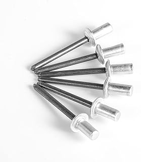 100pcs 3/16" x 1/2" Closed End Aluminum Blind Rivets with Steel Mandrel, 4.8 x 12mm Pop Rivets