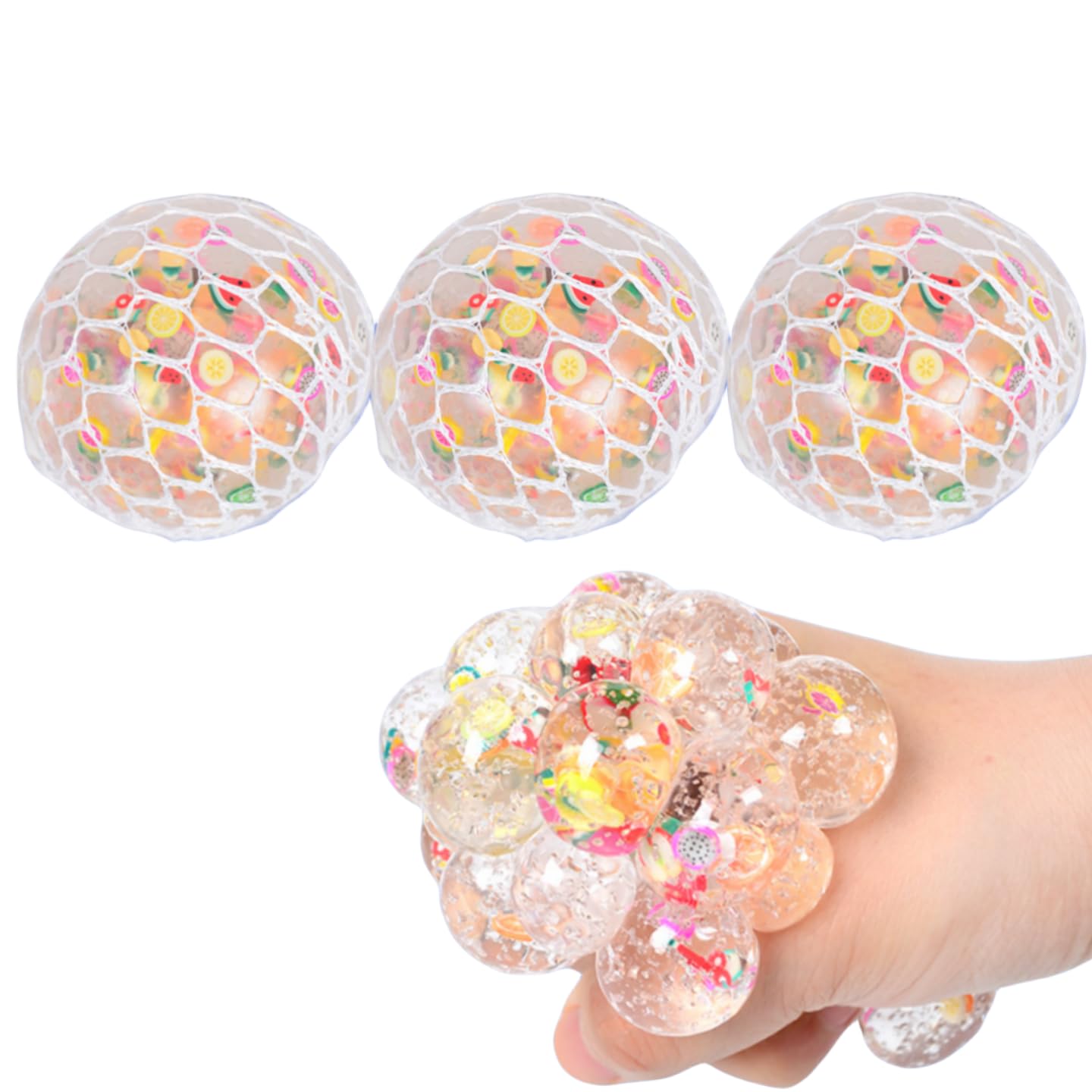 Dhjrefhhd 1Pcs Squishy Grape Mesh Stress Balls Stress Relieve Sensory Squishy Balls Hand Exercise Bouncy Balls