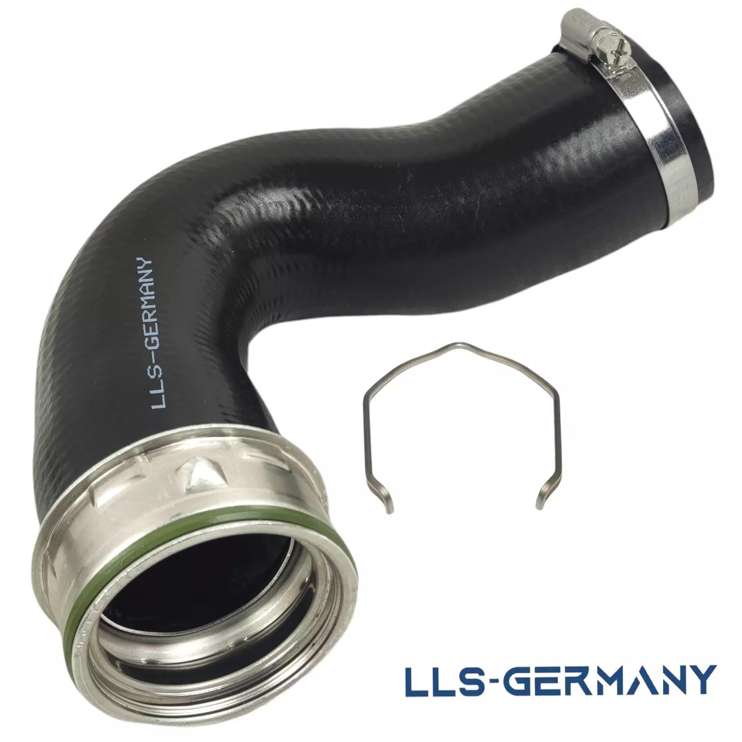LLS-GERMANY Tubo dell'aria di carica compatibile con Golf IV, Golf IV Variant (1J1, 1J5) 1.9 TDI/1.9 TDI 4.-motion (2000/09-2006/06) 101 PS, OEM: 1J0145838M, 1J0145838T, 1J0145762BJ, con clip di