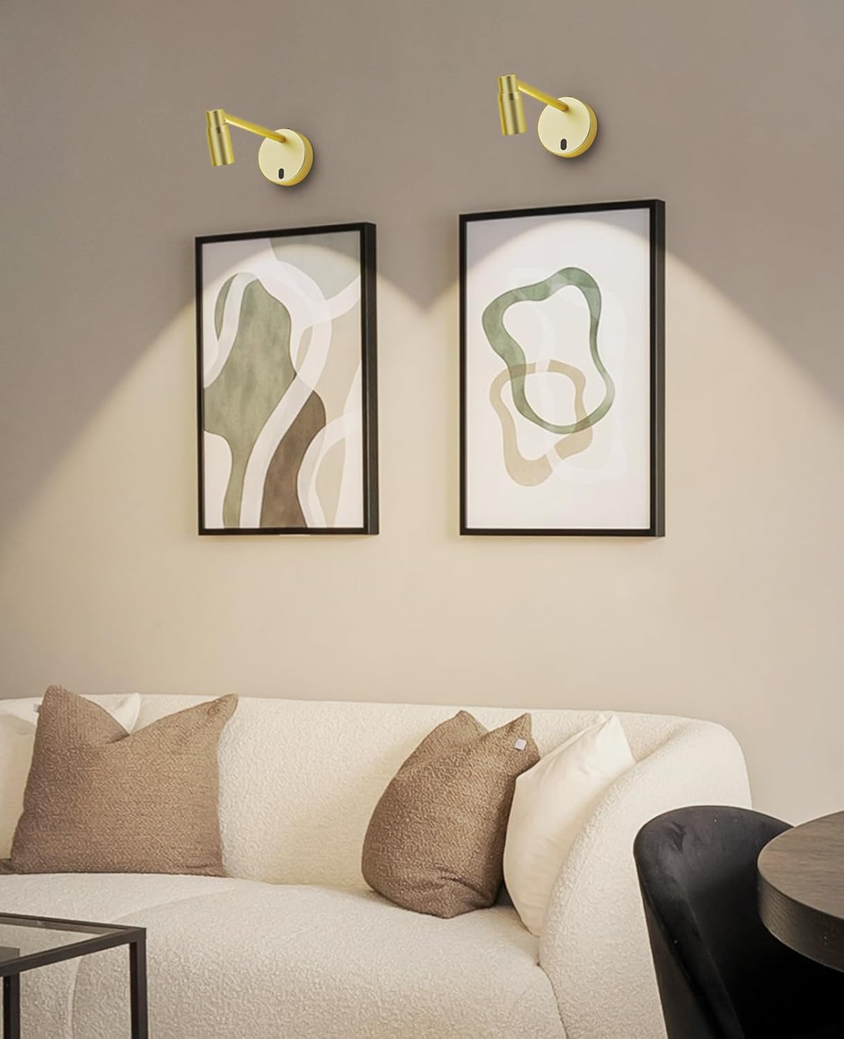 Zoomable Picture Light for Wall, Battery Operated Art Light for Paintings CCT Dimmable Spotlight for Wall Art Wall Light with Remote Control for Living Room Gallery Dartboard Bathroom Light Gold