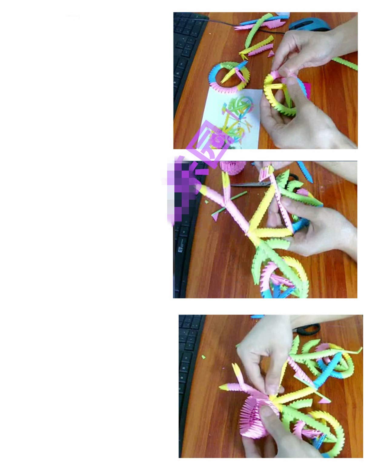 YJIUYUANQ 3D Fun Projects Paper Craft Making Kit - Bycicle Design - 15x20cm, As Show