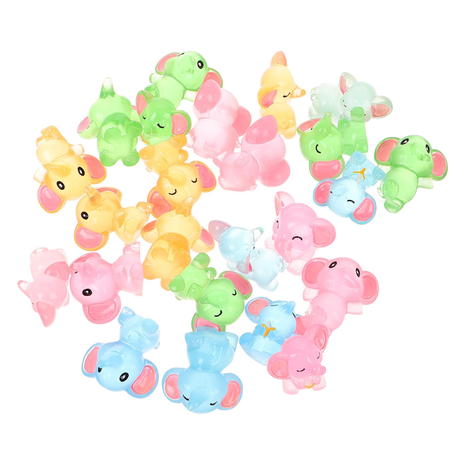 Set de 24 mini elefantes luminosos de resina, un detalle creativo para regalar