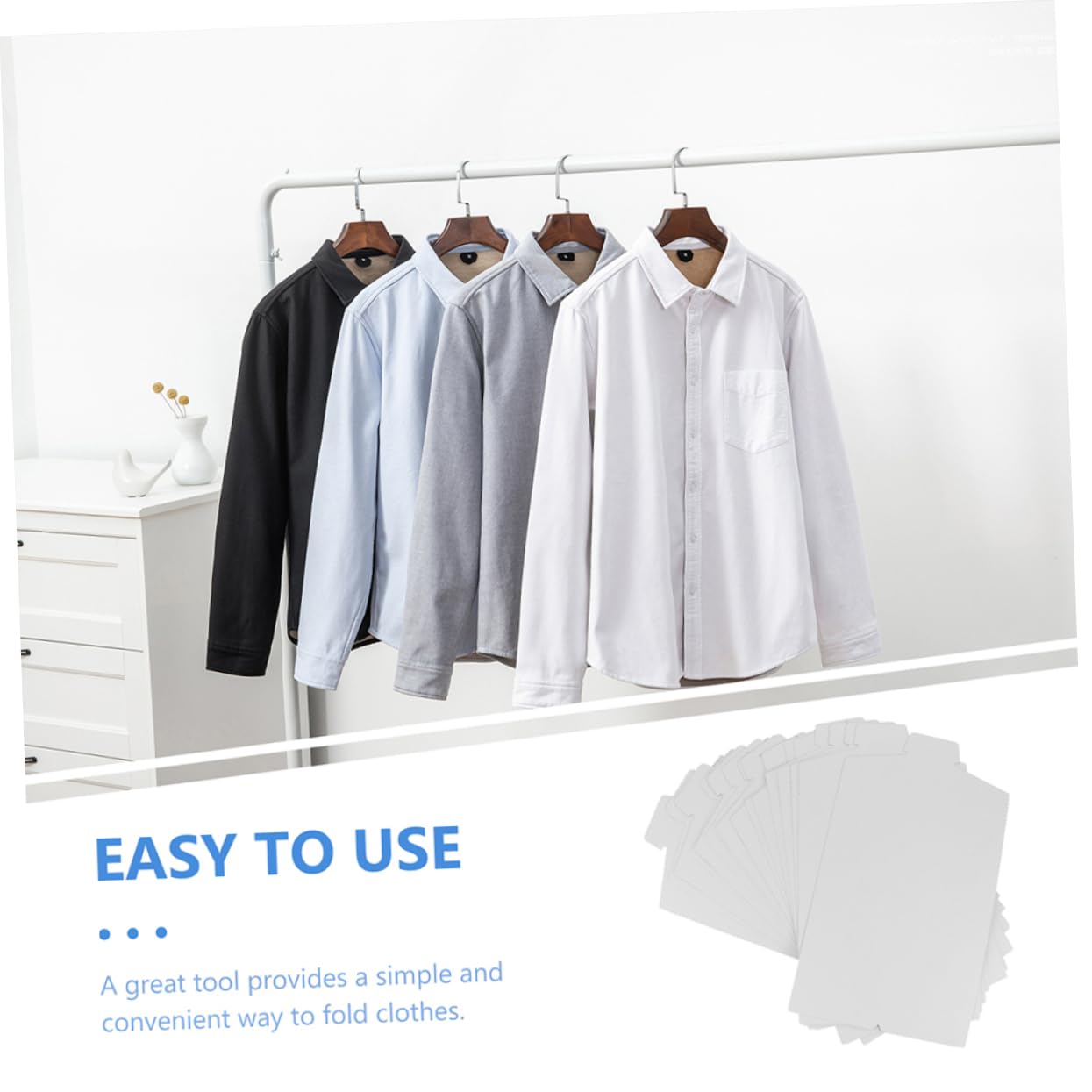 25 Stück Weißes Papierfaltbrett für T-shirts und Hemden aus Pappkarton Leichtes Faltbares Faltbrett als Kleiderorganizer gegen Falten für Zuhause und Reisen