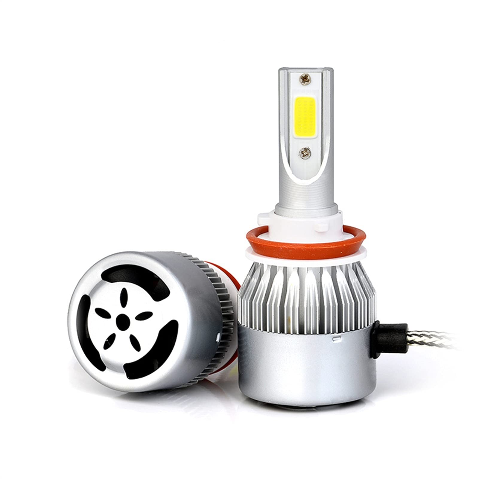 Żarówka ledowa 2 Sztuk LED Car Headlamp Auto Lampa przeciwmgielna Lampa Runningowa 6000K Biały Turbo LED Żarówka H11 H8 H1 H1 H7 HB3 HB4 9005 9006 (Size : 9006/HB4)
