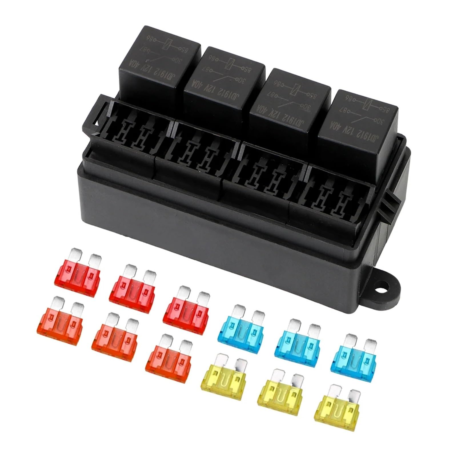Boîte fusibles 12 voies relais 12V 40A bloc distribution auto