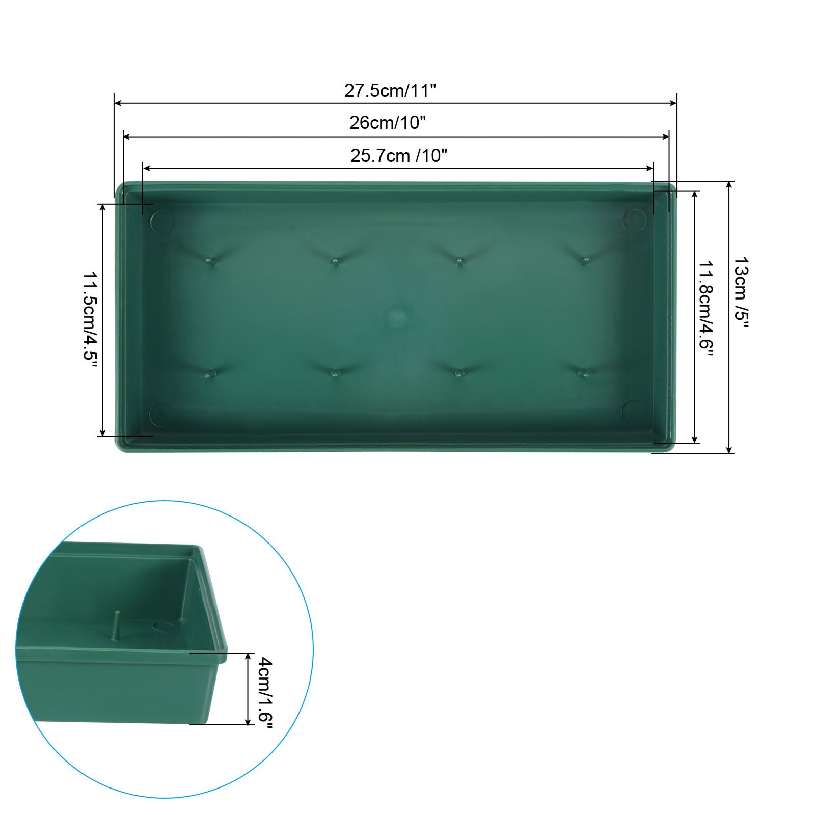 PATIKIL Plastic Design Bowl 3 Pcs 11" Flower Arrangement Base for Centerpiece Decorating, Green - Image 2