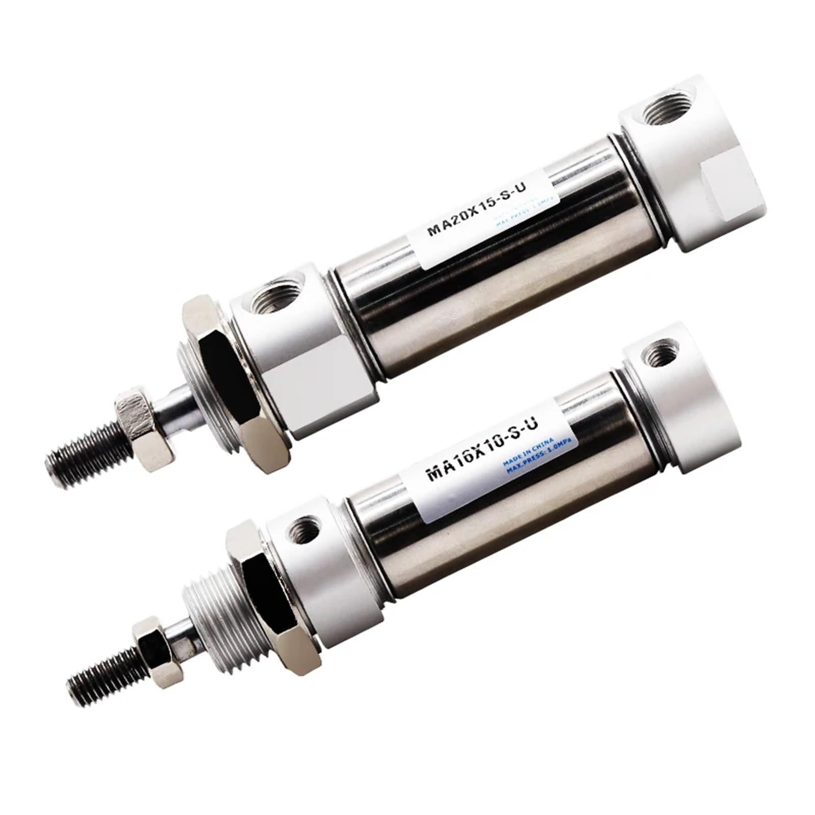 Mini Cylindre pneumatique en Acier Inoxydable, 1 pièce, MA16/20/25X10/15/20/25/30/40/50/60/75/80/100/120/125, Queue Plate SU(Stroke 150mm-S-U,Bore 25mm(MA25))