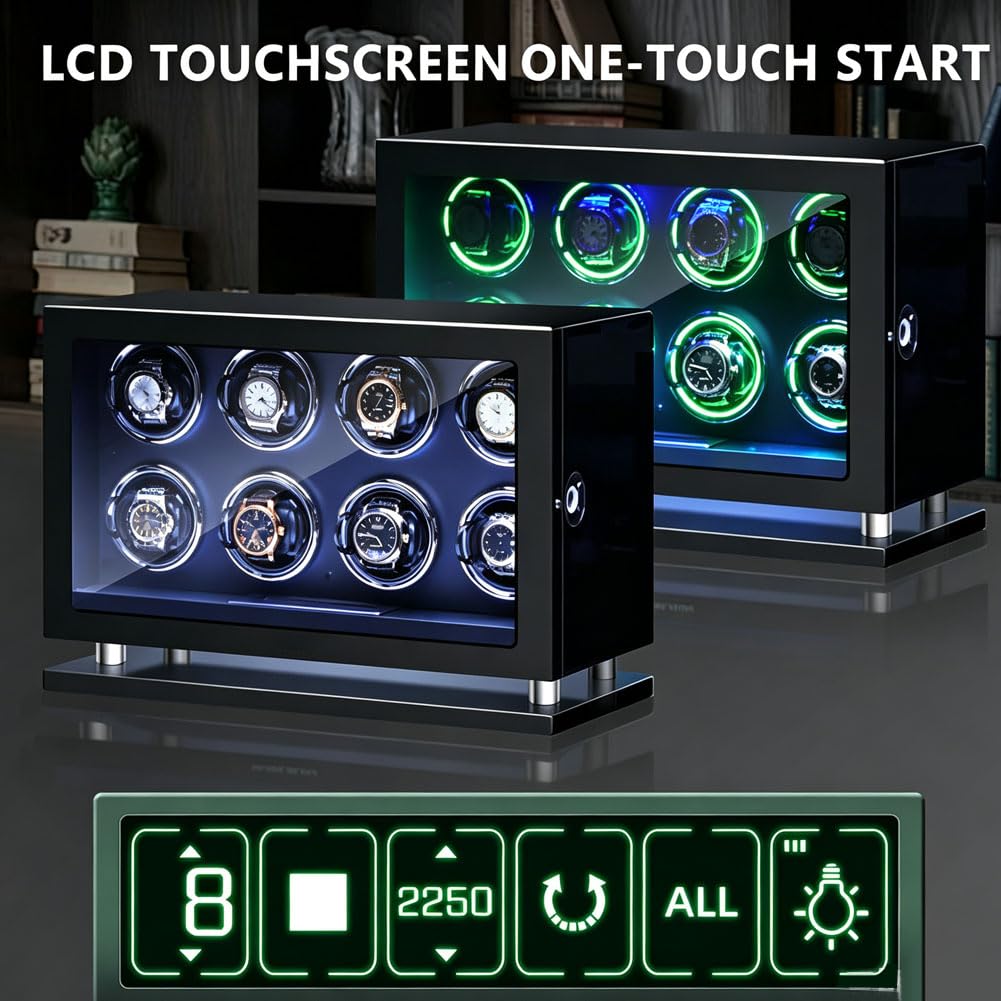 Caja Relojes Automáticos, Relojero Automatico Mando A Distancia Inalámbrico | Tecnología Antimagnética Completa Volver Al Inicio Ultrasilencioso <10 Db Parada AutomáTica Al Abrir La Tapa