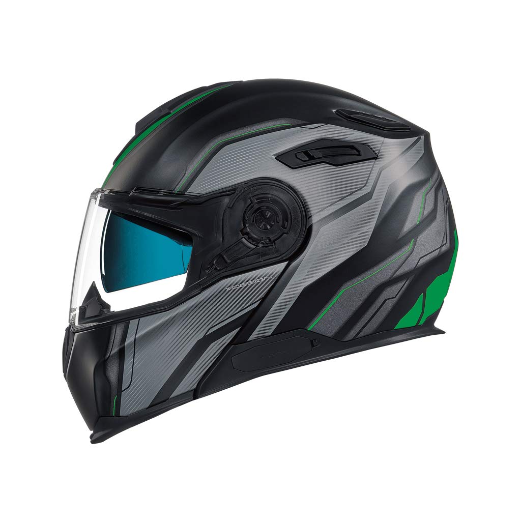 NEXX X.VILITUR PARADOX BLACK GREEN MATT MODULAR HELMET XL