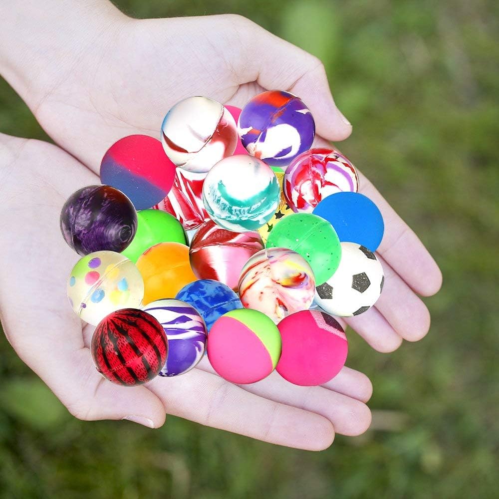 Pllieay 24 Pieces Bouncy Balls Small Bouncy Balls for Kids, Rubber Balls 25mm Mixed Color Party Bag Filler for Party Favors, Christmas Easter Stocking Stuffers, Classroom Prizes, and Pet Toy
