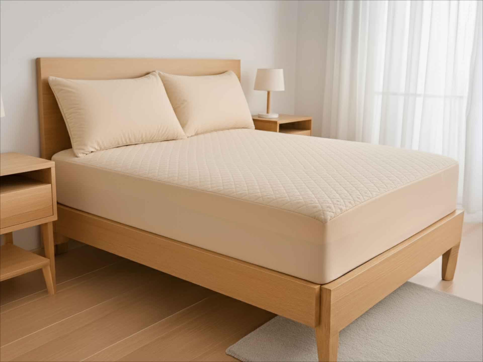 Sleepwell Luxe Shield Mattress Protector | Ultrasonic Micro Peach Fabric |100% Waterproof Protection | Ultra Soft | Laser Stitch Quilting | Breathable & Moisture Wicking | Hypoallergenic | 75 x 60-image-0