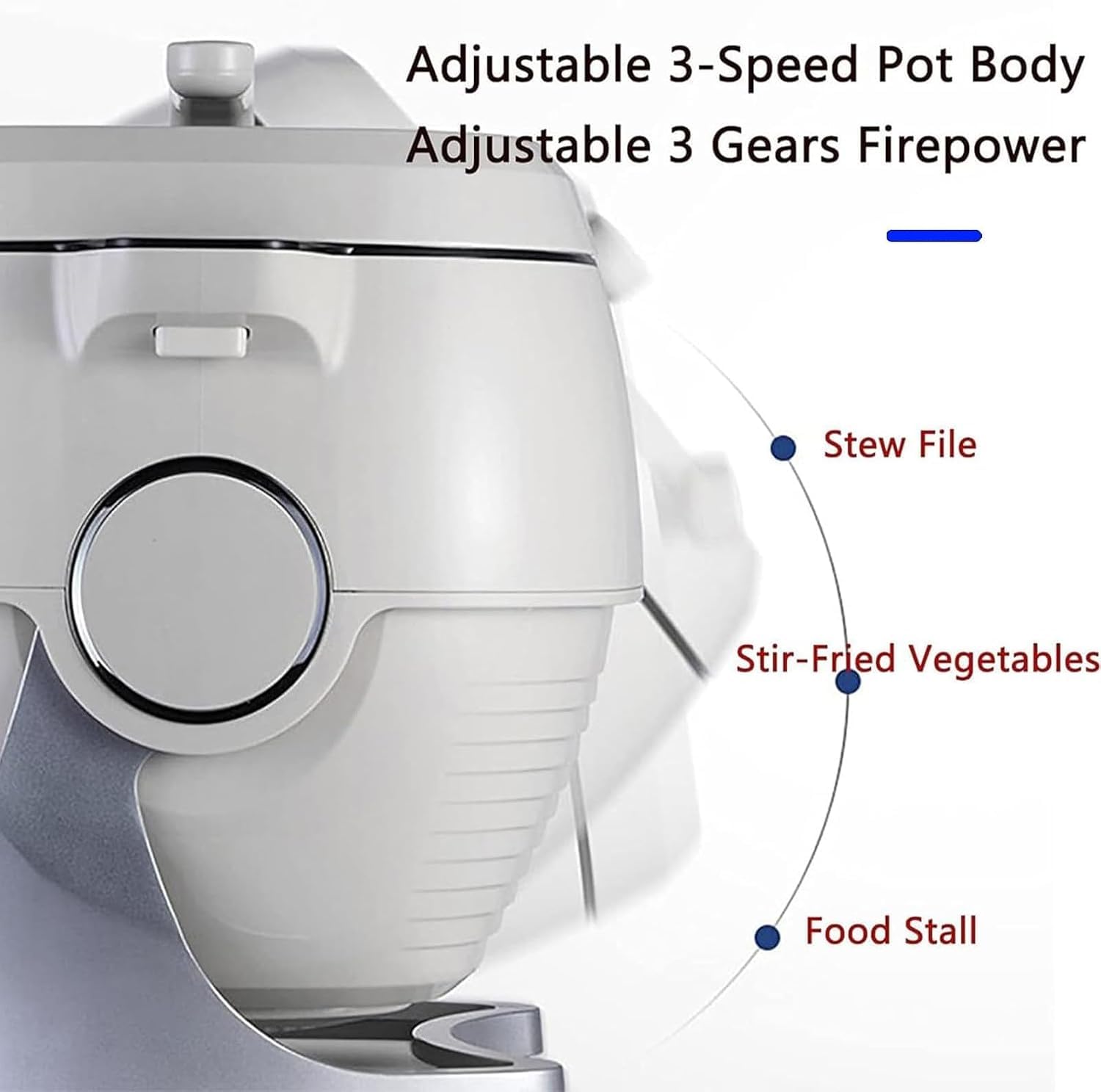 Inteligentny robot do gotowania 2000 W, ogrzewanie indukcyjne 6 l, z ekranem dotykowym, mieszanie 360 stopni, do smażenia duszenia