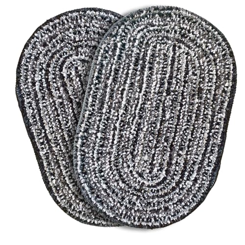 Image of Olic Doormat | Door Mat for Bathroom | Door Mats for Bedroom | Mircopolyster Door Mats for Home | Washable | Oval Shape Mat | Doormat Set of 2 (Grey) | Size - 33x53 cm