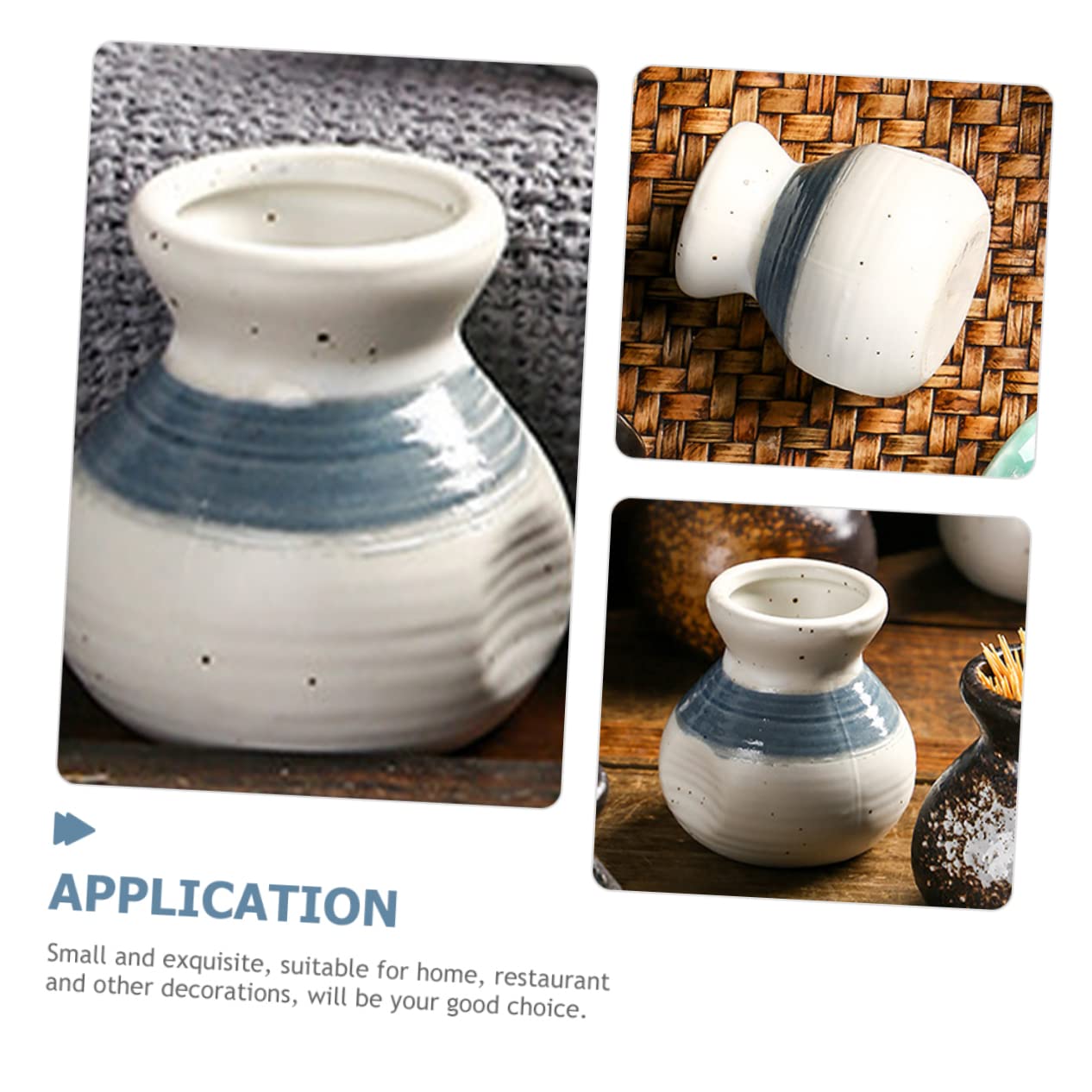 HEALEEP 2pcs Japanese Style Ceramic Toothpick Holder Dispenser Tabletop Container for Home Decoration Easy to Use and Clean for Dining Table Centerpiece