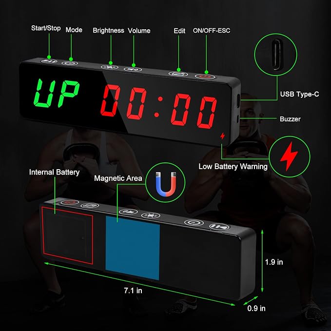 Temporizador digital para gimnasio portátil Jhering miniatura 3