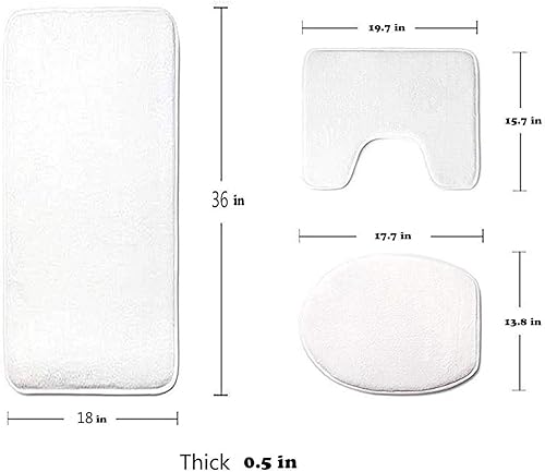 Miniatura 5 de Juego de alfombrillas de 3 piezas estilo señuelo de pesca, tapete de pedestal, tapa de inodoro + tapete de baño, tapete antideslizante