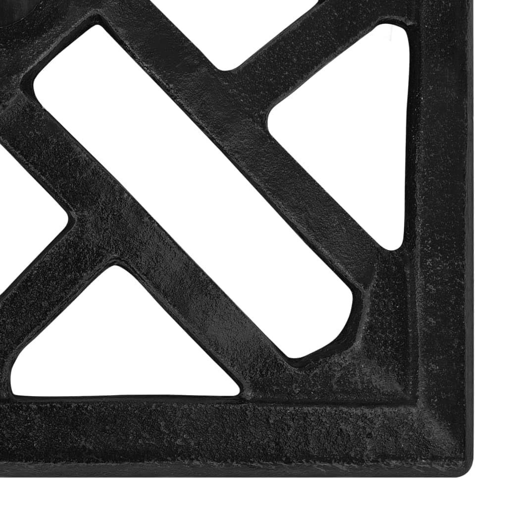 Robusto portaombrellone in ghisa, 48 x 48 x 33 cm, nero, con adattatore per aste da 35/38/48 mm, base stabile con motivo floreale per giardino ed esterni.
