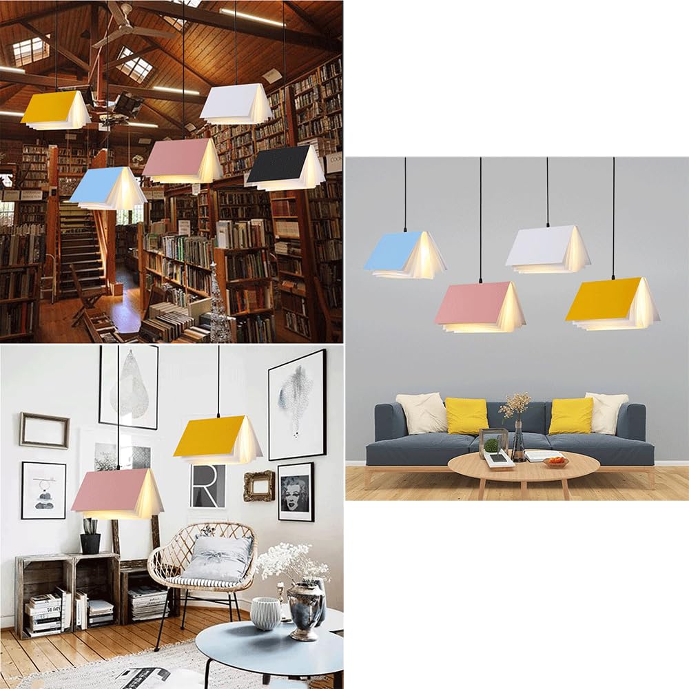 RCIDOS Lámpara Colgante Creativa De Libro Lámpara De Suspensión Vintage Elegante Luces Colgantes Europeas De Macarrón Accesorio De Iluminación De Techo Bohemio Elegante para Restaurante Salón Bar