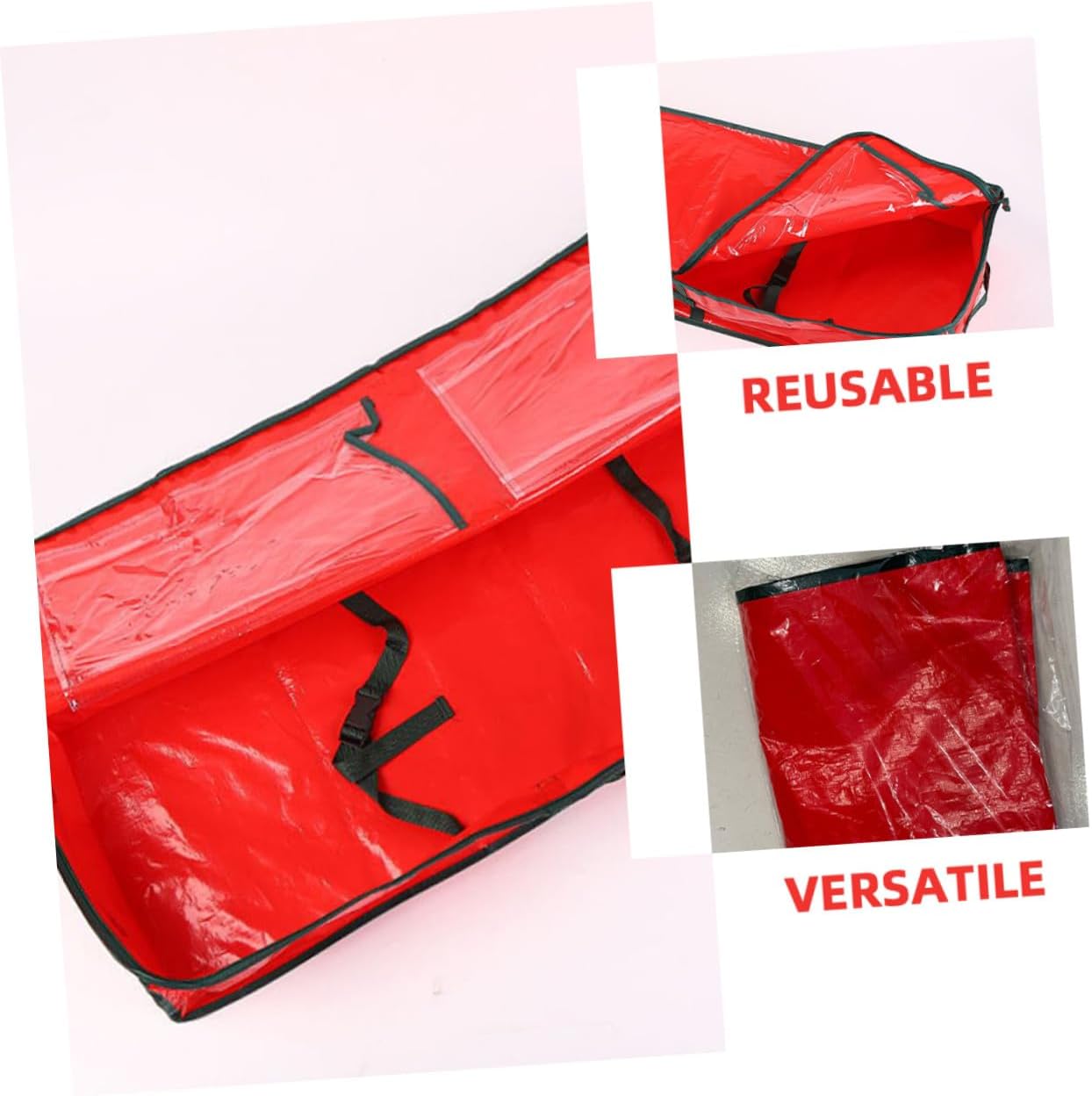 MAGICLULU Christmas Tree Storage Bag Waterproof Extra Large Tote 120x36x13cm Red Holiday Organizer Pouch with Handles for Artificial Tree Storage and Seasonal Decoration