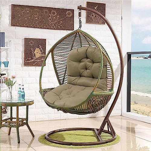 Sillón mecedor giratorio para exteriores e impermeable con cojín grueso 5