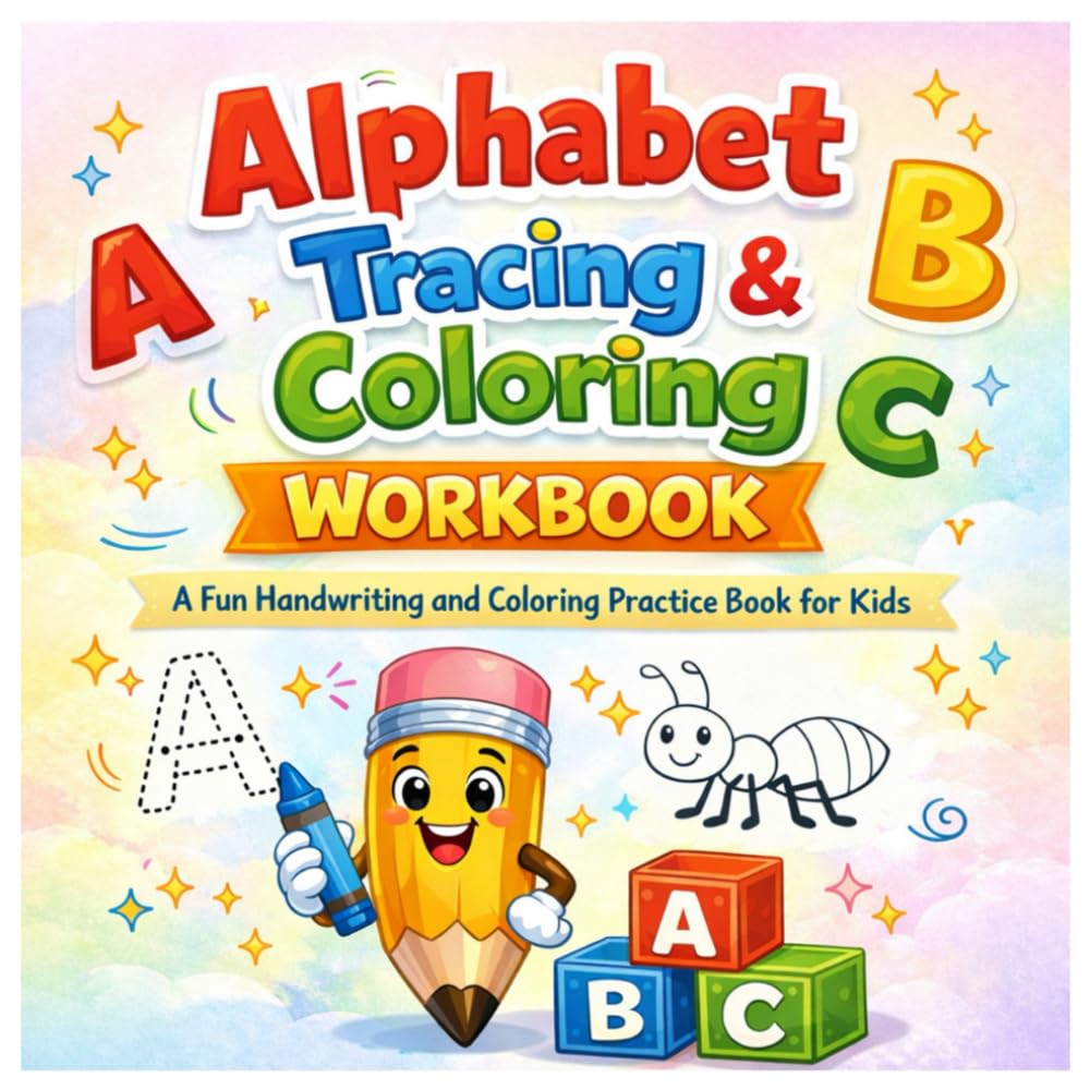 Alphabet Tracing & Coloring Workbook: Learn to Write Letters A–Z with Fun Tracing & Coloring