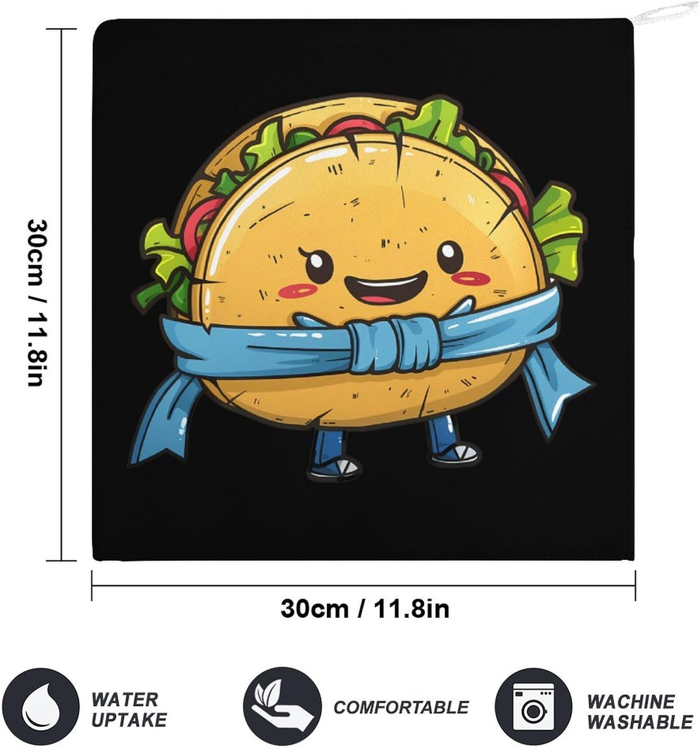 Jiu Jitsu Martialtacos Hand Towels for Bathroom Kitchen Towels Small Towel Handkerchiefs with Hanging Loop 4PCS