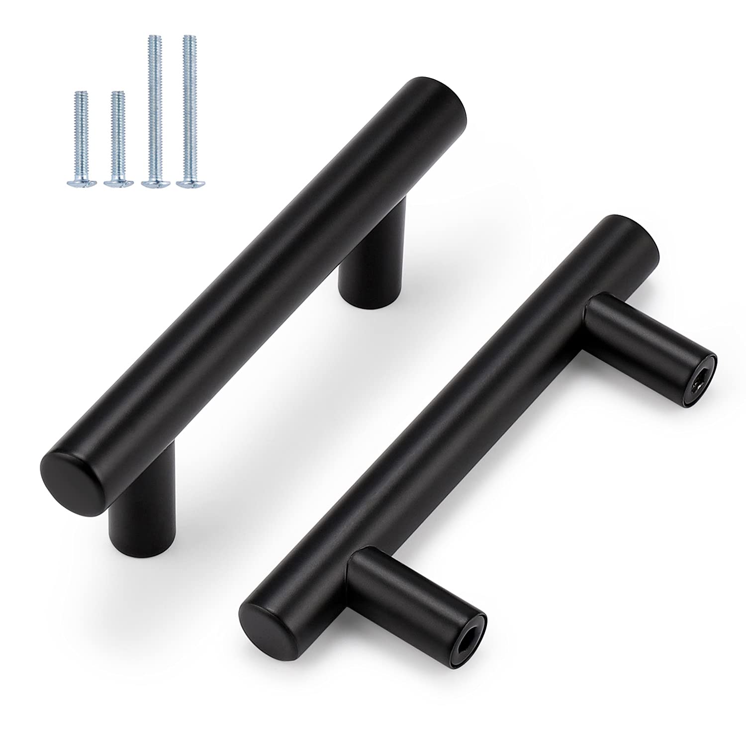 Probrico  Hole Centers Flat Black Modern Cabinet Handles