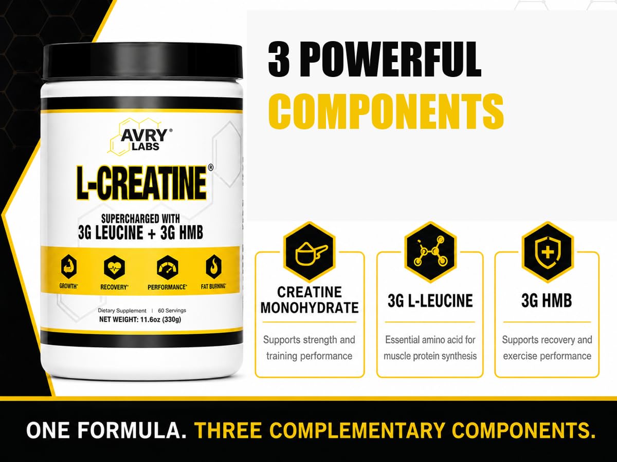 Creatine Monohydrate Powder with HMB & L-Leucine for Strength & Recovery — Amazon image 4