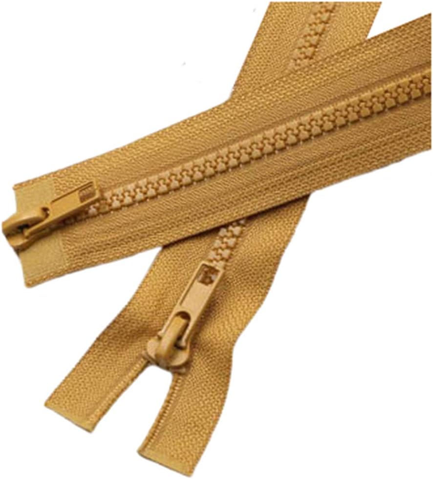 Metal Nylon Coil Zippers，2Pcs 5# Double Opend End Zip Resin Zippers 50/200cm Down Jacket/Overcoat Zip Craft Sewing Accessories Color 12,150cm
