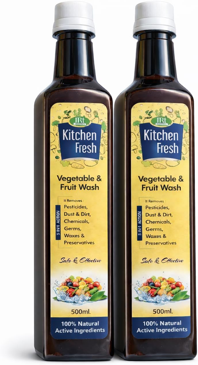 Natural Fruit and Vegetable Wash Disinfectant Liquid | Safe to use on veggies & fruits| Disinfects veggies & fruits,Liquid| Contains 1000 ml| Pack of 2 | 500 ml Each