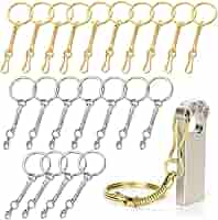 150 Pezzi Kit Portachiavi Fai Da Te - Anelli, Moschettoni, Catene In Acciaio Inox Per Artigianato - Foto 2