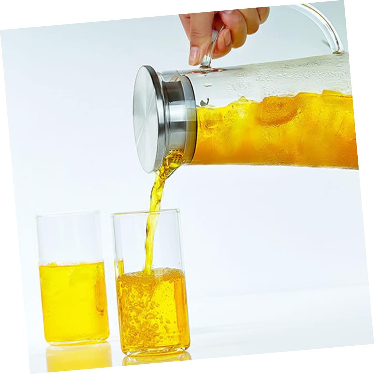 Große Wasserflasche und Spülmaschinenfest aus Borosilikatglas Feine Verarbeitung mit 1450ml Fassungsvermögen für Küche und Haushalt