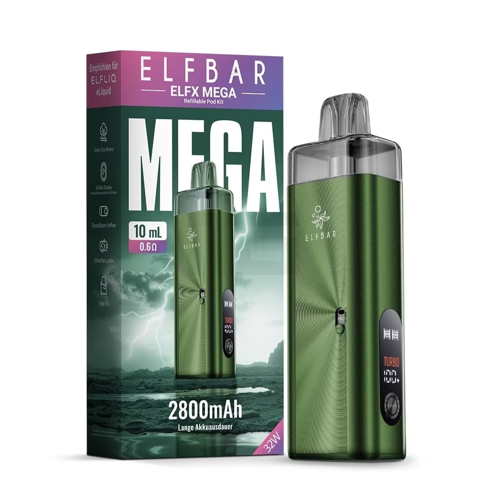 elfbar elfx mega kit - Basisgerät Pod System - 2800 mAh Akku Pod Mod Vape Kits elfbar max Flavour:Triple Mango ElfBar 600 Blue Razz