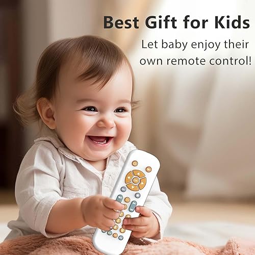 Miniatura 7 de Juguete de control remoto para televisión para bebés con luz y sonido, juguete musical educativo temprano con inglésfrancésespañol, juguete de