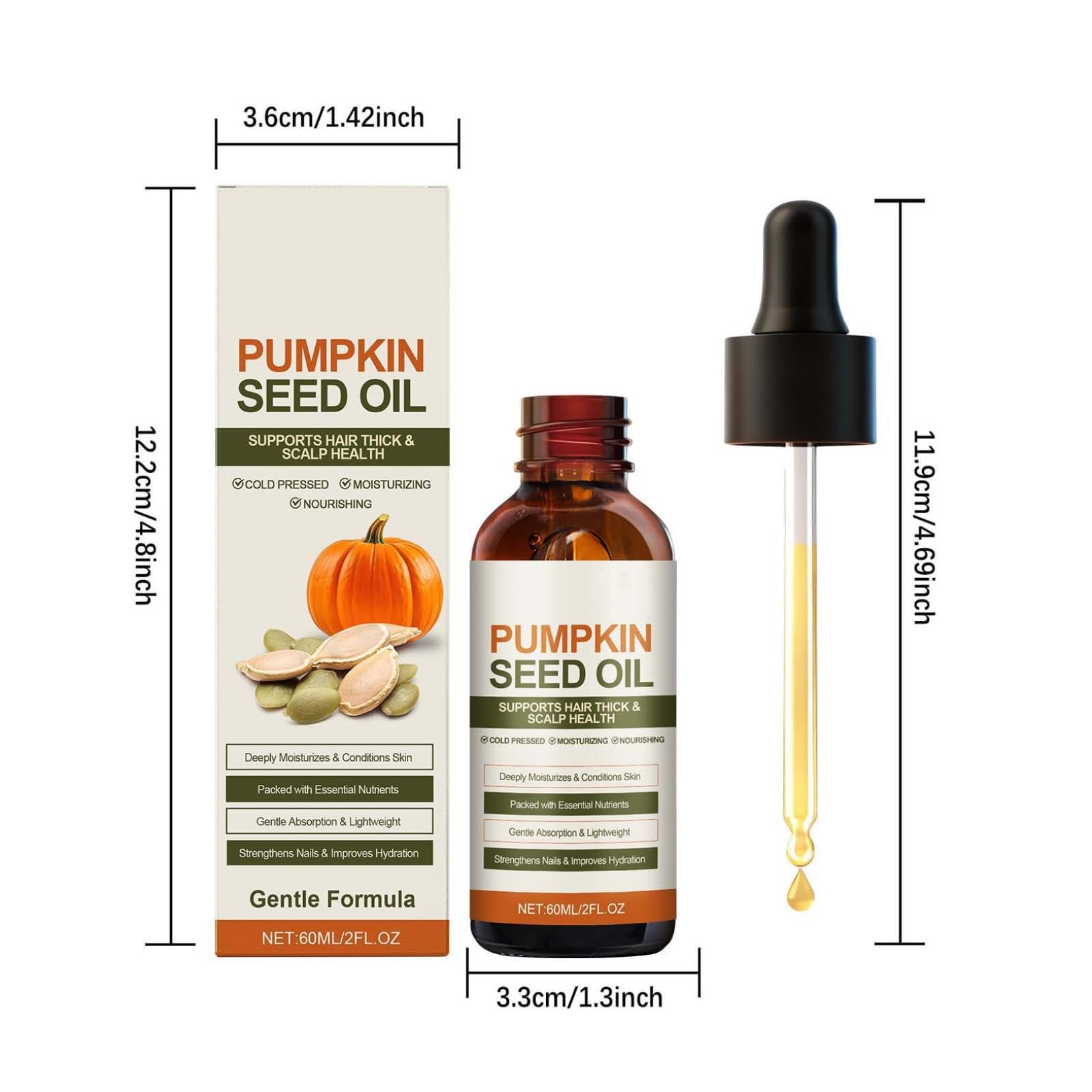 Pumpkin Seed Oil 100% czysty olejek z pestek dyni, do nawilżania i naprawy suchych, zniszczonych włosów, stymuluje wzrost włosów i zapobiega wypadaniu włosów (3)