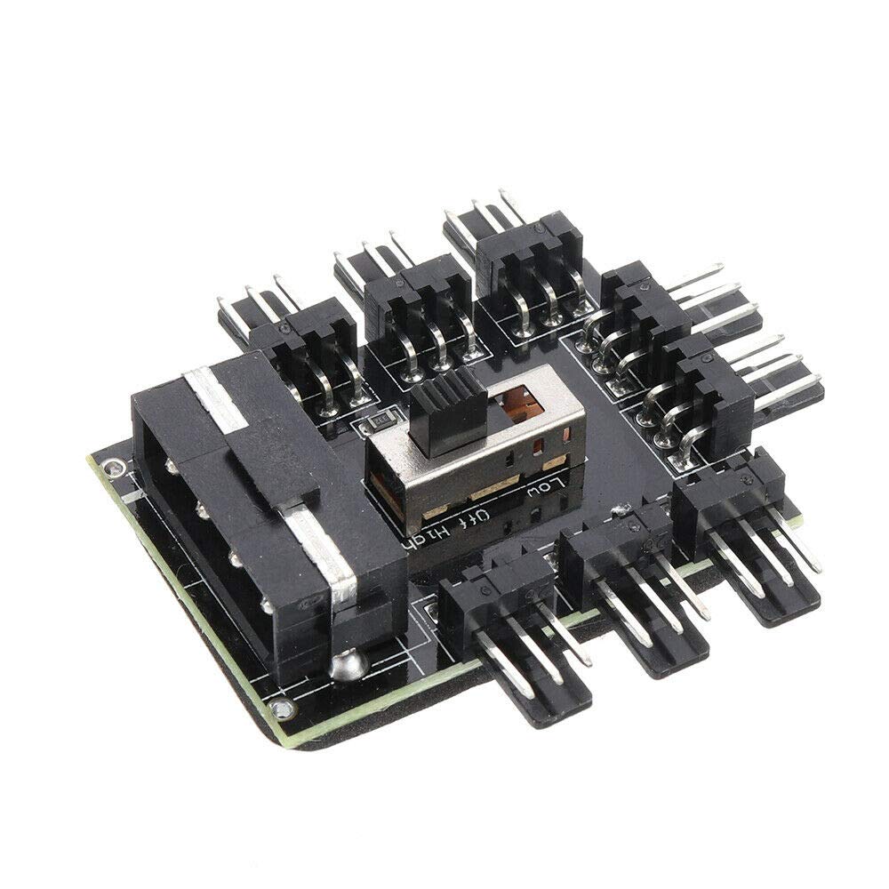 Electronic Components 1 to 8 3Pin Fan Hub PWM Molex Splitter PC Mining Cable 12V 4P Power Supply Coole