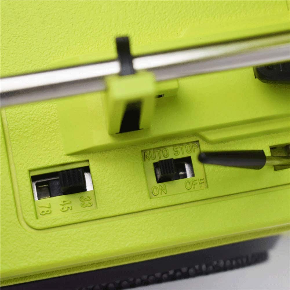 Giradischi Play, giradischi in vinile, trasmissione a cinghia a 3 velocità per un suono superiore, testina in ceramica, altoparlanti stereo integrati, ingresso USB, uscita RCA e copertura antipol