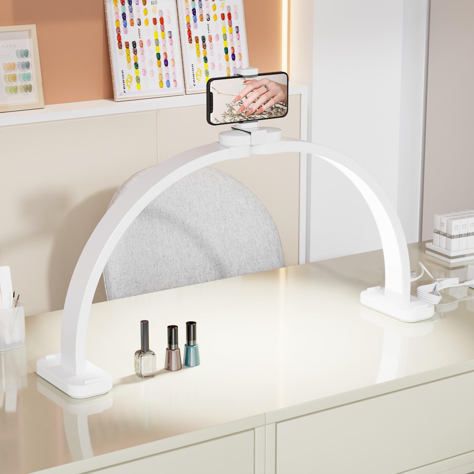 OmySalon Shadowless Half Moon Light – 29'' Foldable LED Nail Lamp