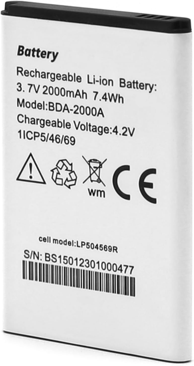 BDA-2000A 2000mAh 3.7V Battery Compatible with Doro Mobile Phone 8028 8030 8031 8031C DSB-0010 Liberto 822 825 SmartEasy 824 Rechargeable Li-ION Replacement Batteries