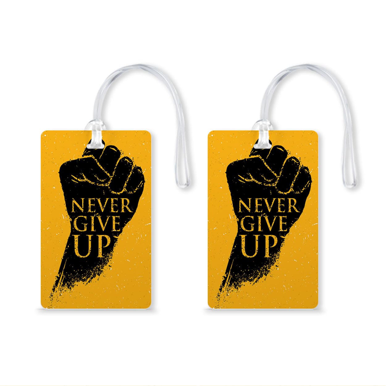 Never Give Up Luggage Tags, Bag Tag Travel Id Labels Tag for Baggage Suitcases Bags with Silicon ( Pack of 2 )-image-42