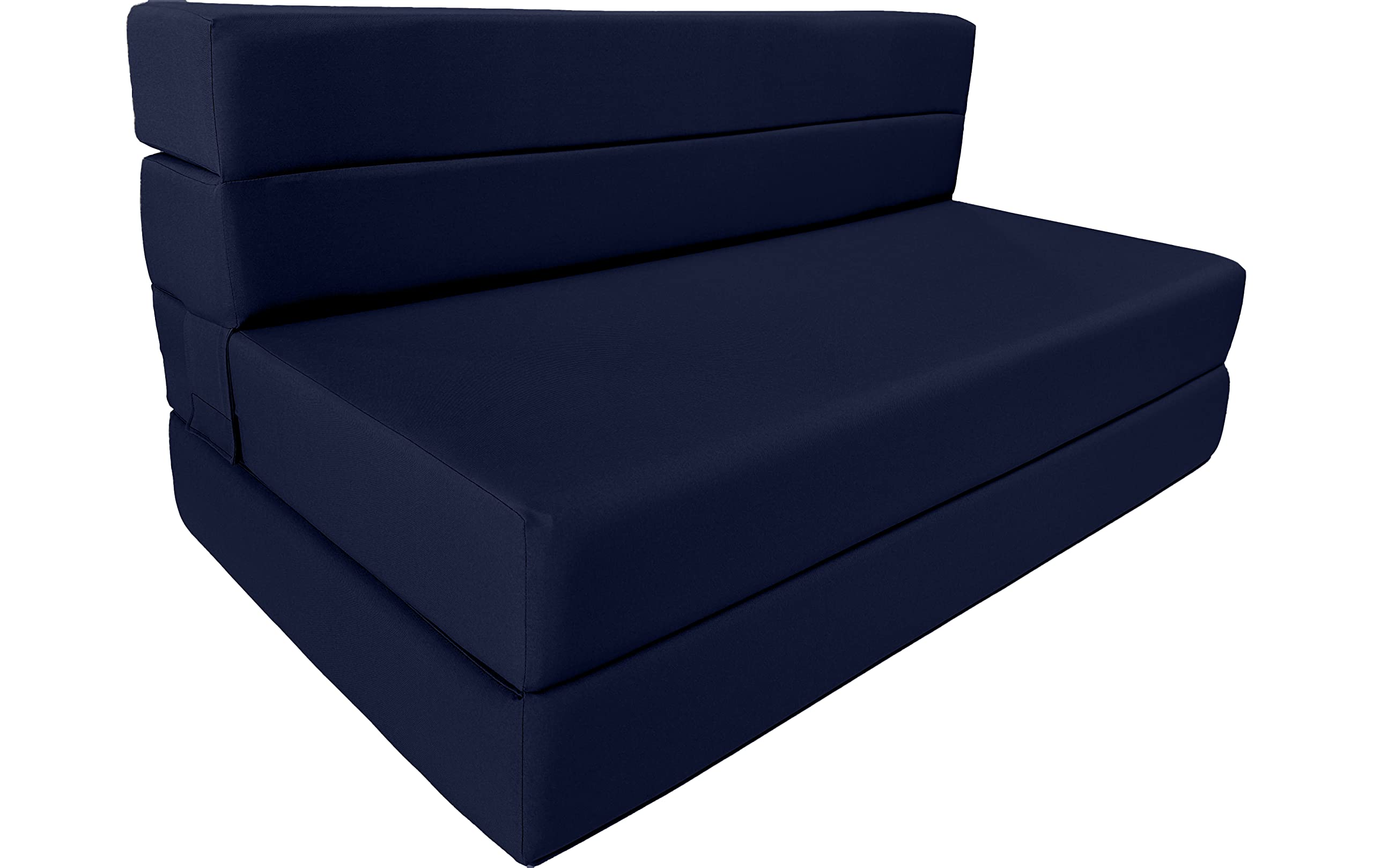D&D Futon Furniture Portable Folding Bed Mattress, Studio Guest Beds, RV Mattresses, High Density Foam (Navy, 6 x 48 x 80)