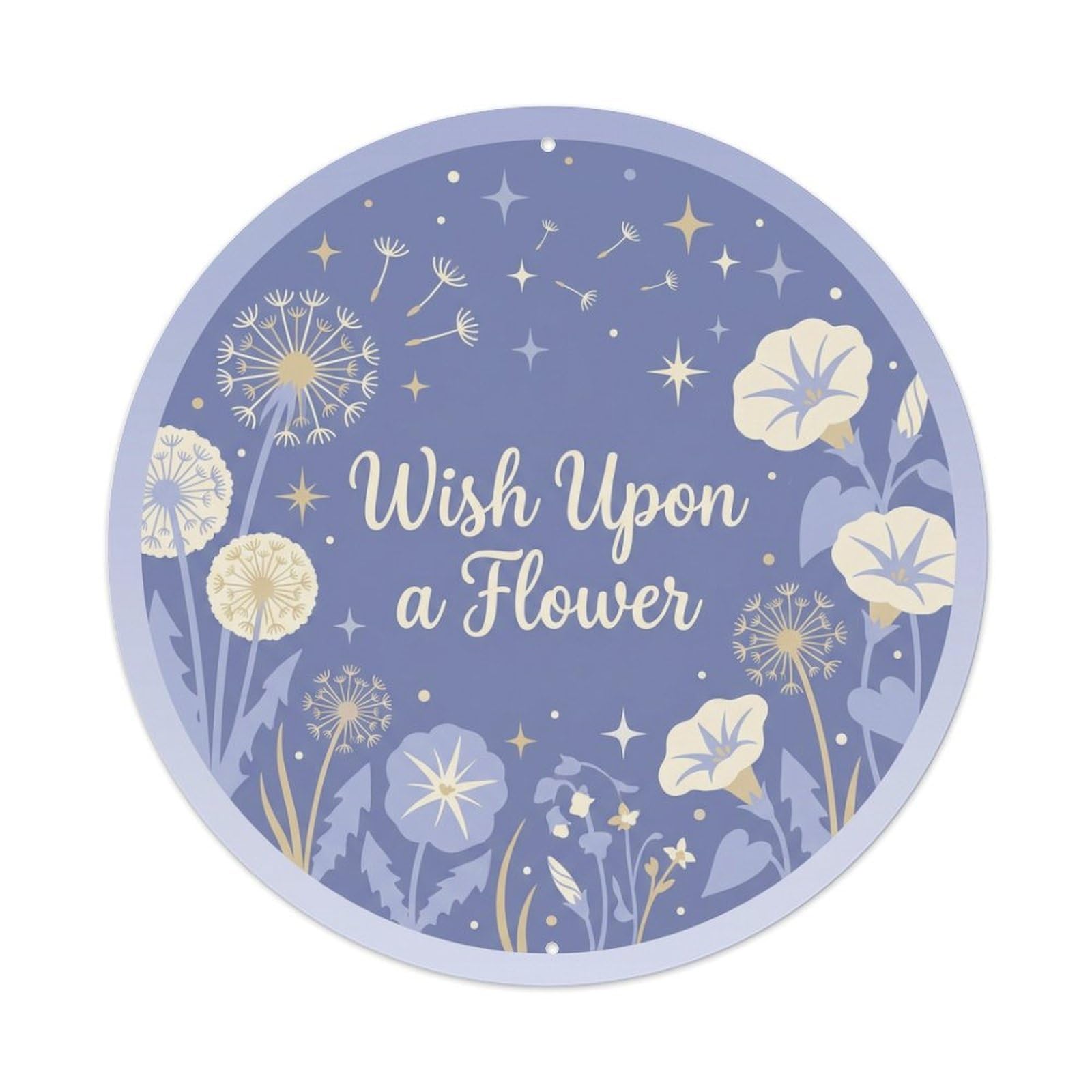 Dreamy She Shed Floral Wish Upon A Flower Metal Tin Sign
